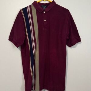 USED Men's Nautica Short Sleeve Polo Shirt Color Burgundy Size Large
